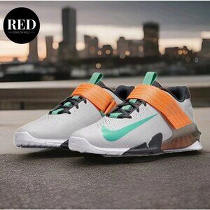 Nike Savaleos Weightlifting Shoes Grey Orange Green CV5708 083 - Men's Size 16